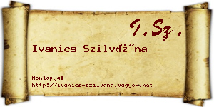 Ivanics Szilvána névjegykártya
